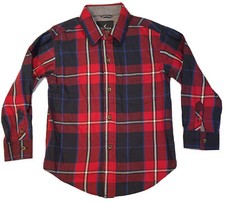 NEW NAUTICA SHIRT M 5/6 BOYS DRESS SHIRT PLAID BUTTON DOWN KIDS