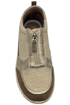 BZees Women's Winner Zip Sneaker Taupe