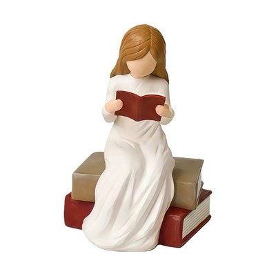 Reading Book Girl Figurines Reading Thinker Statues Book Lover Gift for Readers