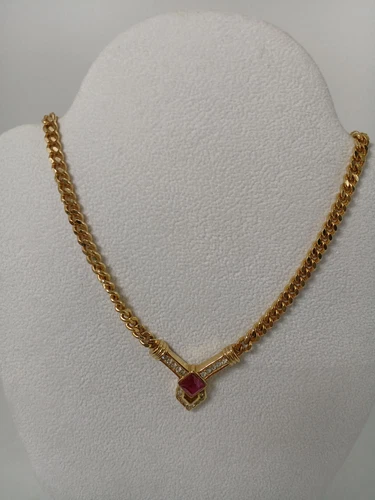 Collier vintage logo CHRISTIAN DIOR GP×Strass du Japon