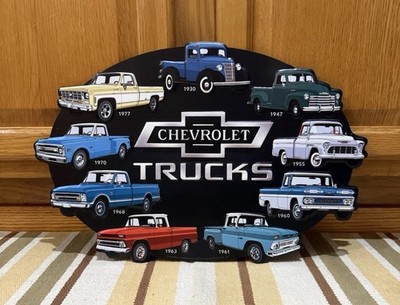 Chevrolet Trucks Sign Gas Oil Garage Parts Wall Decor Vintage Style Wall Decor