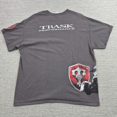 Gildan Shirt Mens XL Gray Trask Performance Motorcycle Shield Logo Graphic Tee