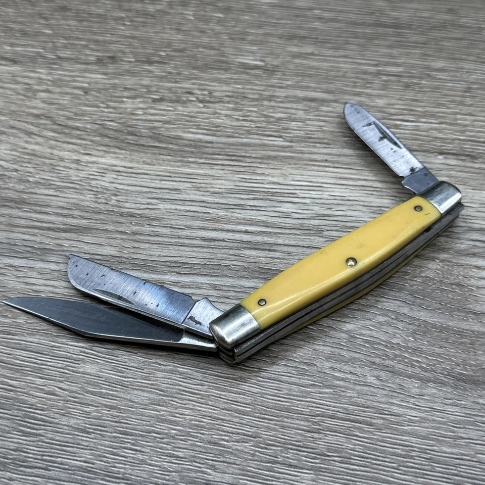 Cuchillo de Bolsillo Carpeta Plegable SCHRADE USA 34OT Manijas Derlin Amarillas Foto 2 de 4