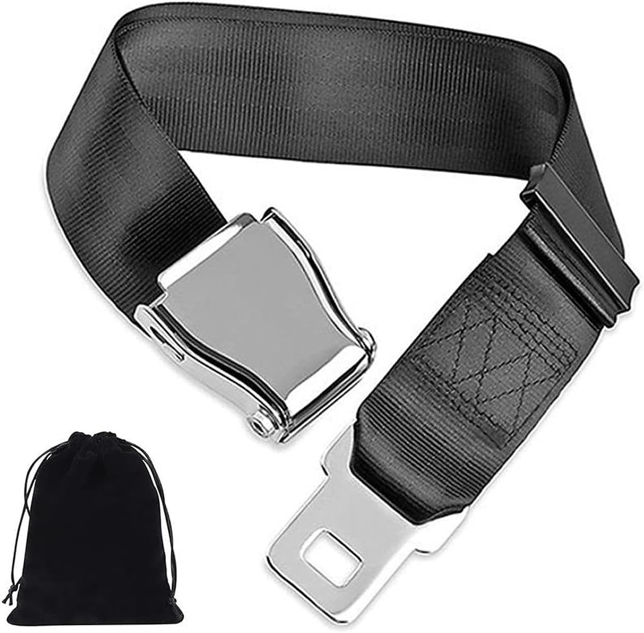 Extension de ceinture de securite pour avion en acier robuste et nylon noir