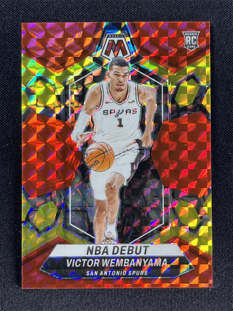 2023-24 Mosaic Victor Wembanyama #257 Fusion Red Yellow Choice NBA Debut RC /75