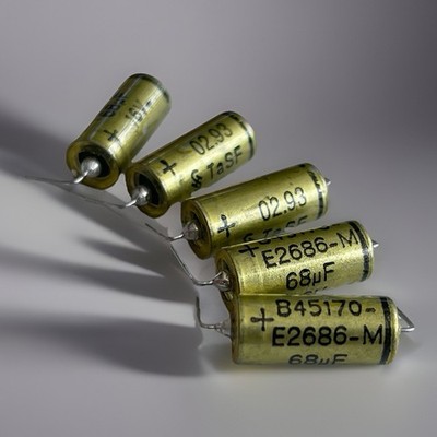 5x SIEMENS TaSF B45170 68µF 16V Tantal Axial NOS Tested Vintage Audio uF