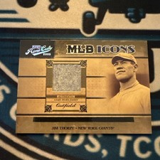 Jim Thorpe 2005 Playoff Prime Cuts MLB Icons Game Used Jersey Patch /50 Giants