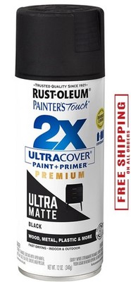 Rust-Oleum 331182 Painter's Touch 2X Cover, 12 Oz, Ultra Matte Black