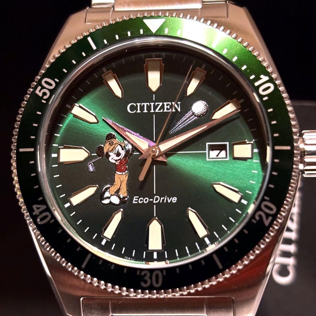 CITIZEN Disney Mickey Mouse Eco-Drive Golf Men's Watch 100M Refurbished Box Tag image 3