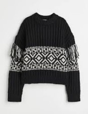 H&M Women s Pullover Crewneck Sweater Geometr...