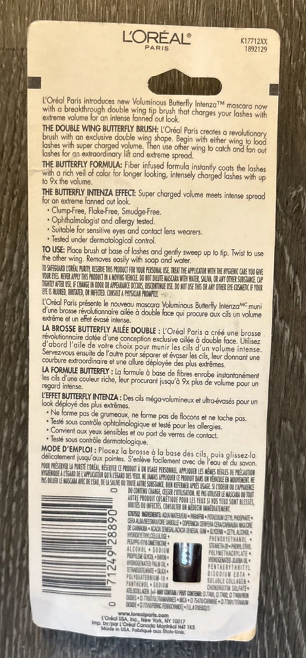 L'Oréal Paris Voluminous BUTTERFLY INTENZA 379 Black Noir NEW - Image 2 of 2