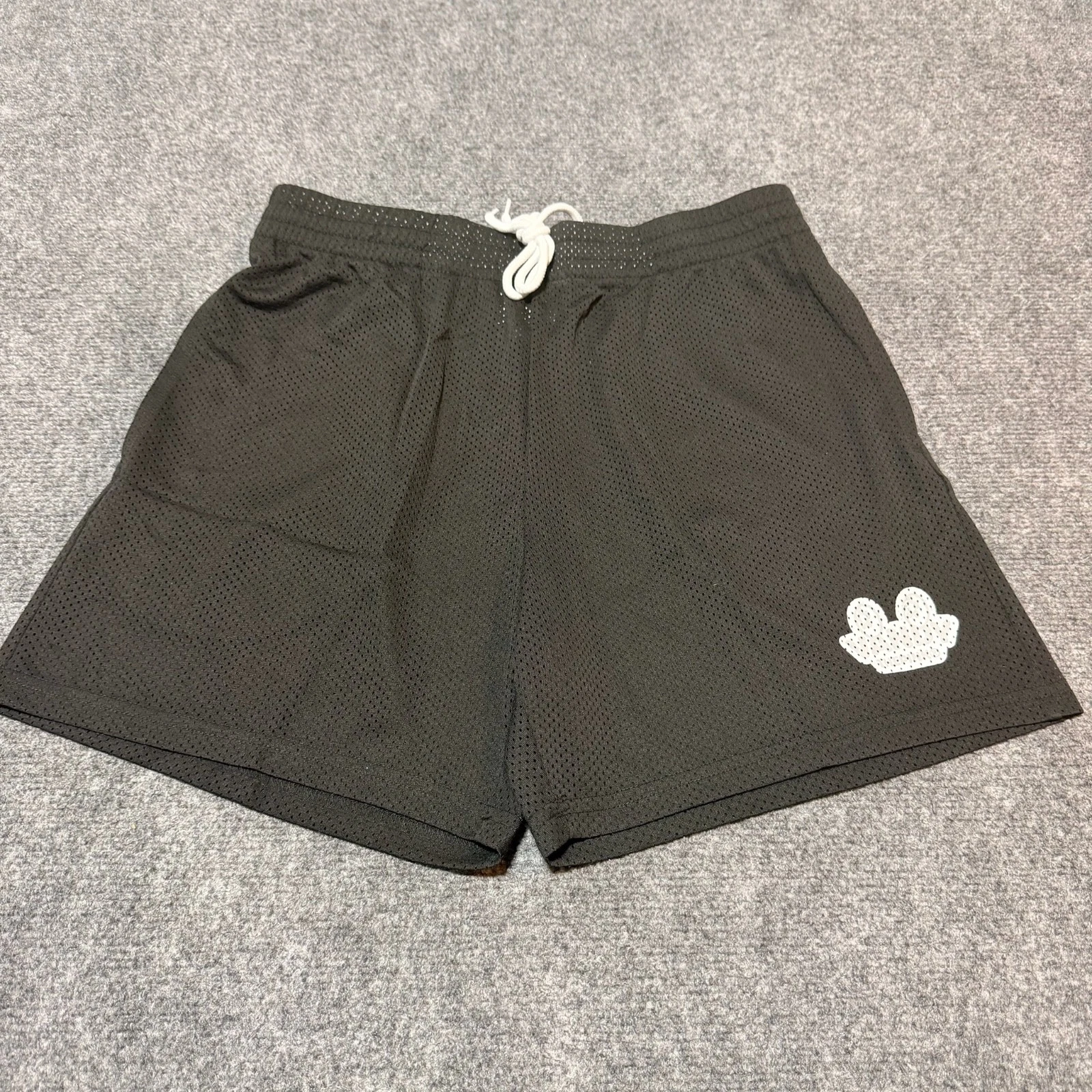 NEW Vandy The Pink Shorts Mens Small Black Mesh Pull On Drawstring Activewear