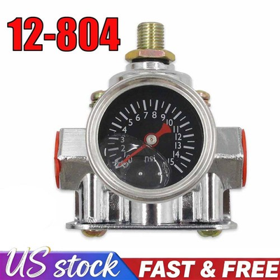 #ad 12 804 Adjustable Fuel Pressure Regulator with Gauge 1 4 PSI3 8quot; NPT US Stock $27.55