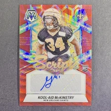 ROOKIE KOOL-AID MCKINSTRY 2024 PANINI MOSAIC #RS-KAM RED WAVE PRIZM SCRIPTS AUTO