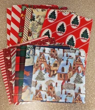 VINTAGE CHRISTMAS GIFT WRAP WRAPPING PAPER 12 LOOSE Full SHEETS 60’s 70’s