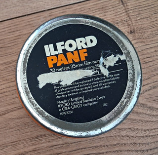ILFORD Pan F 35mm Black & White Film 50 ISO 30m Bulk Can Exp 11/74