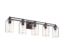 Jazava Farmhouse 31.7 in. 4-Light Oil-Rubbed Bronze Bathroom Vanity Light
