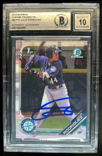 2019 Bowman Julio Rodriguez Chrome Auto 1st #BCP-33 BGS Grade 10