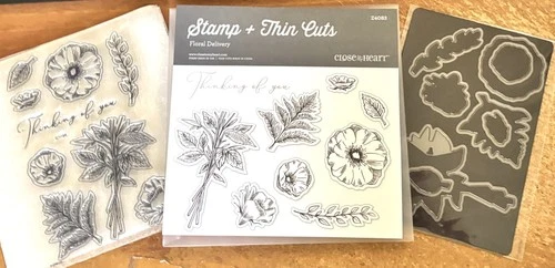 CTMH Z4083 THIN CUTS & C1793 FLORAL DELIVERY ~ Thinking of You, FERNS, Flowers