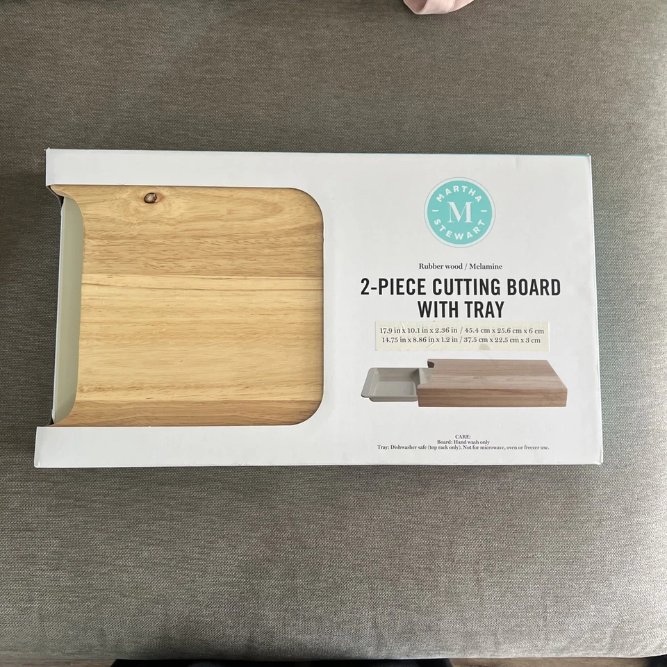Martha Stewart 2-piece Cutting Board With Tray Rubberwood/Melamine - Image 3 of 4