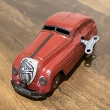 Schuco 1250 Vintage Tin Wind-Up Car Red Made in US Zone Germany