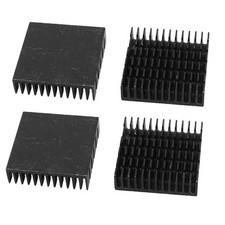 Aluminum Heatsink Heat Sink Cooling Cooler Fin Black 40mm x 40mm x 11mm 4 Pcs