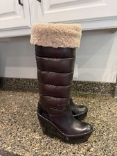Moncler Down Shearling  Wedge Boot  Quilted D...