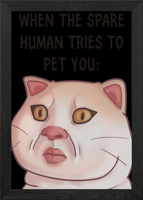 Grumpy Cat Spare Human Meme gerahmtes Wandbild Poster Leinwanddruck Bild