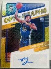 2021-22 Panini Donruss Optic Moses Moody Opti-Graphs Black Gold Prizm Auto /8 RC