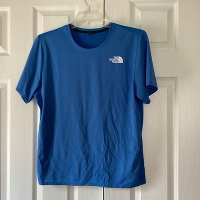 The North Face Lightweight Polyester Blue Logo Crew Neck Tee Men s M Regular Fit