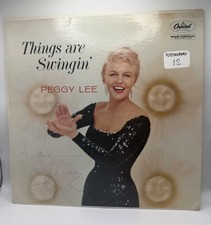 Peggy Lee Vintage Vinyl Record Things Are Swinging Signed Autographed 
