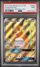 2017 POKEMON SM BLACK STAR PROMO #SM90 FULL ART/RAICHU GX PSA 9