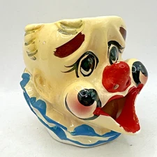 Vtg Clown Head Ashtray 4” Open Mouth Smokey Nose Ceramic Nanco Japan Kitschy