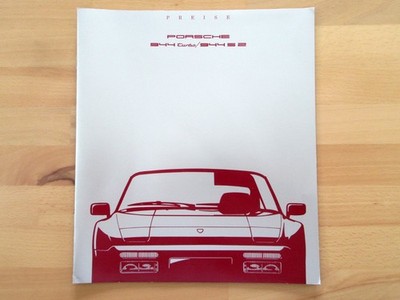 Porsche 944 Turbo und S2, Preise, Broschüre, Prospekt, 1989 TOP ZUSTAND