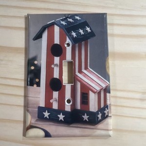 American Flag Birdhouse Light Switch Cover