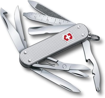 VICTORINOX Mini Champ Alox kleines Taschenmesser silber 15 Funktionen 0.6381.26
