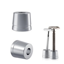 Linkidea 2 Pack Safety Razor Stand, Opening Dia 0.5" 13mm Men's Silver Grey