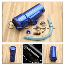 Oil Catch Tank Aluminum Coolant Reservoir Can Blue for Motorcycle Motor bike