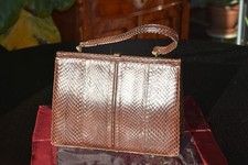 Handtasche echt Schlangenleder braun Vintage Rarität 60-er Jahre