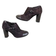 VTG Y2K TOD'S Made In Italy Suede Oxford Monk Strap Ankle Boots /Heels Sz 6.5 6