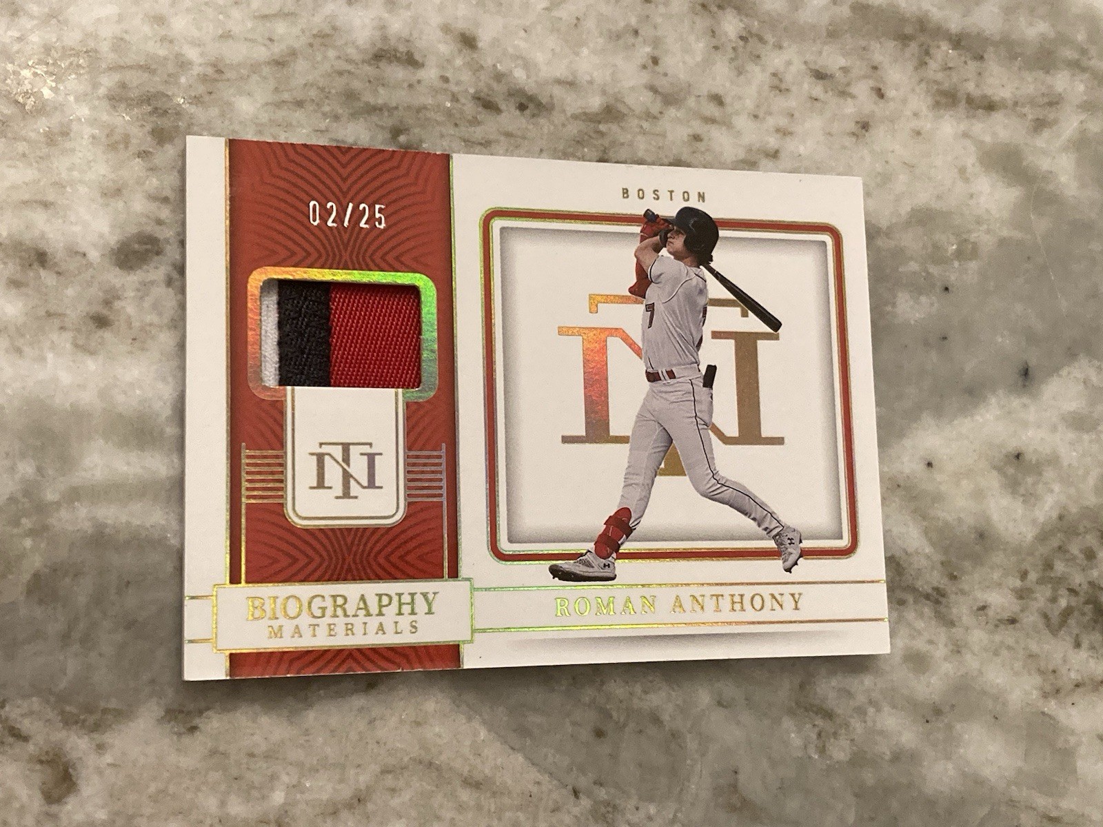 #02/25 Roman Anthony 2023 Panini National Treasures Pre Rookie (Boston Red Sox)