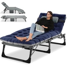 Klappbare Sonnenliege Gartenliege mit Polster, 200 kg, camping, Balkon, Pool