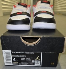 Jordan Legacy 312 Low TD White/Black/Red Leather Hook Loop US 4C CD9056-160