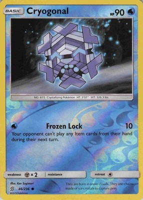 Cryogonal 46/236 C Unified Minds Pokemon Reverse Holo NM/M