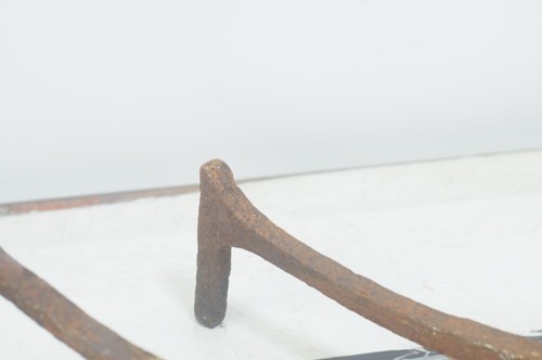 Antique Vntg Forged Arts and Crafts Era Wrought Iron Fire Dogs Hammered Andirons - Picture 10 of 18