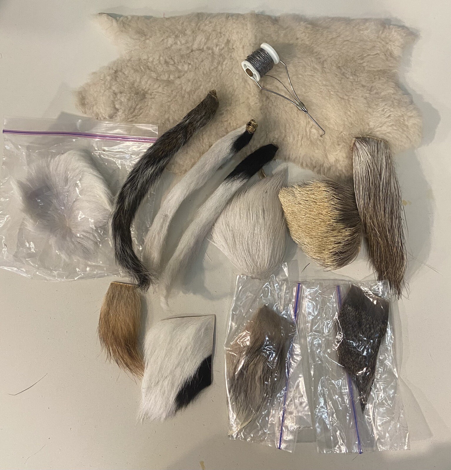 Fly fishing materials lot, fly tying, fly making supplies, fur