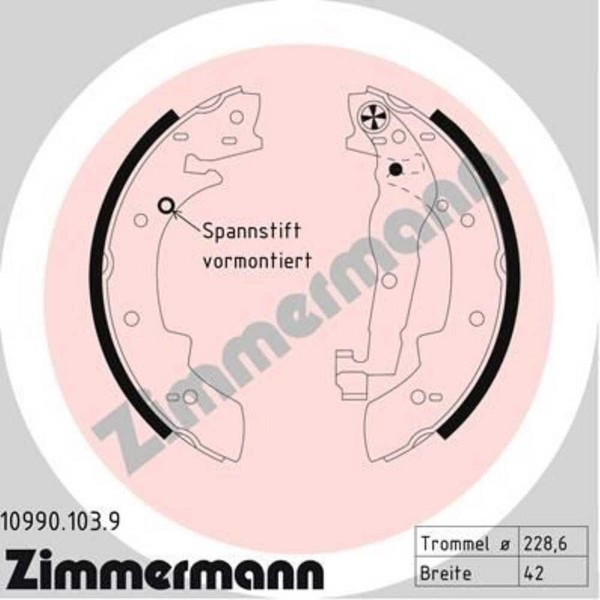 Zimmermann Bremsbackensatz Bremsbacken Hinten FüR BMW 3Er Cabriolet E30 Suzuki-image