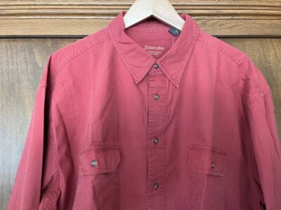 St Johns Bay Men's XXL/XXG 100% Cotton Vintage Canvas LS Two Pockets Dress Shirt