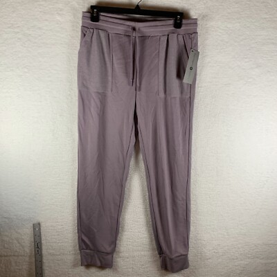 Harmony Balance Jogger Pants Women's Large Purple Cotton Drawstring Pockets 6819