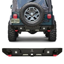 Steel Rear Bumper Fits 97-06 Jeep Wrangler Tj Wspotlights And D-rings Steel Rear Bumper Fits 97-06 Jeep Wrangler Tj Wspotlights And D-rings